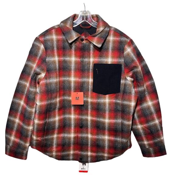 Pendleton Mens Plaid Shirt Jacket Size Medium Two-Layer Wool Blend Red Gray New - Picture 7 of 8